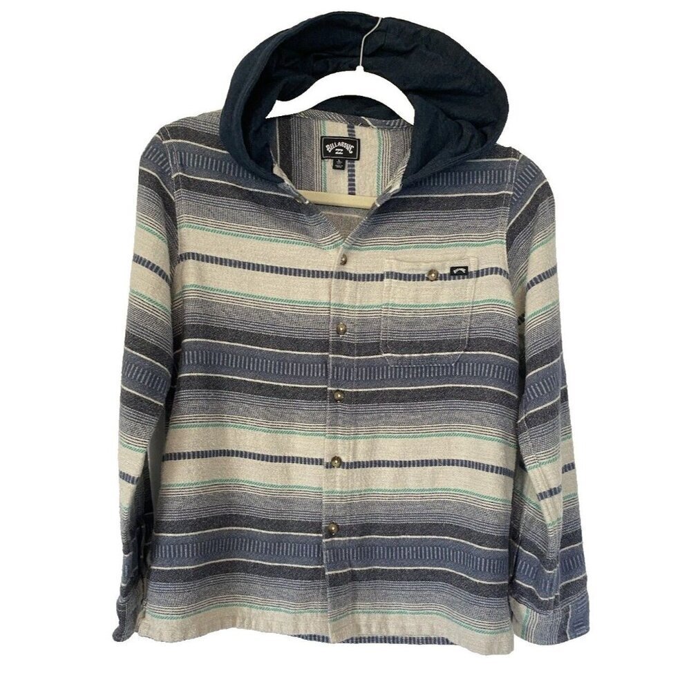 Billabong Blue and Cream Striped Sweatshirt